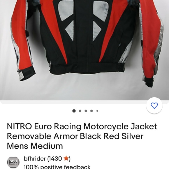 Nitro Mens riding jacket safety Padding. Large black,red, silver - Picture 8 of 14